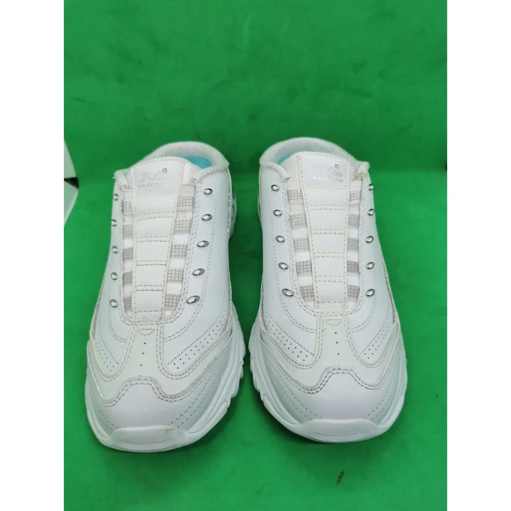 Skechers D'Lites Bright Sky Shoes Sneaker Mule Womens Size 9 White Slip On 11933